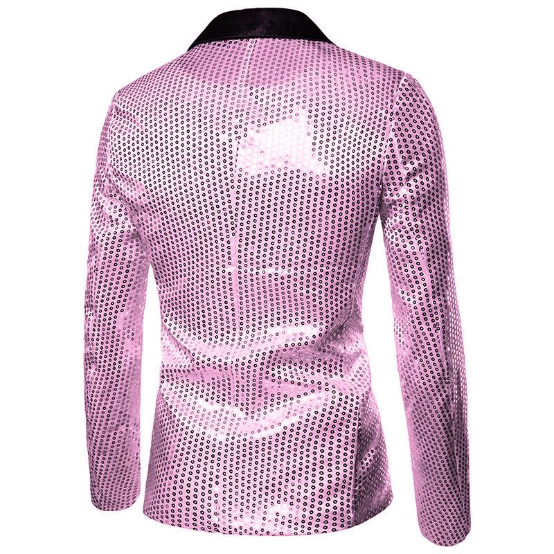 Sequin Performance Tuxedo Nightclub Men's Wear Host Emcee Studio Jacket Suit XZ58_voghion.com