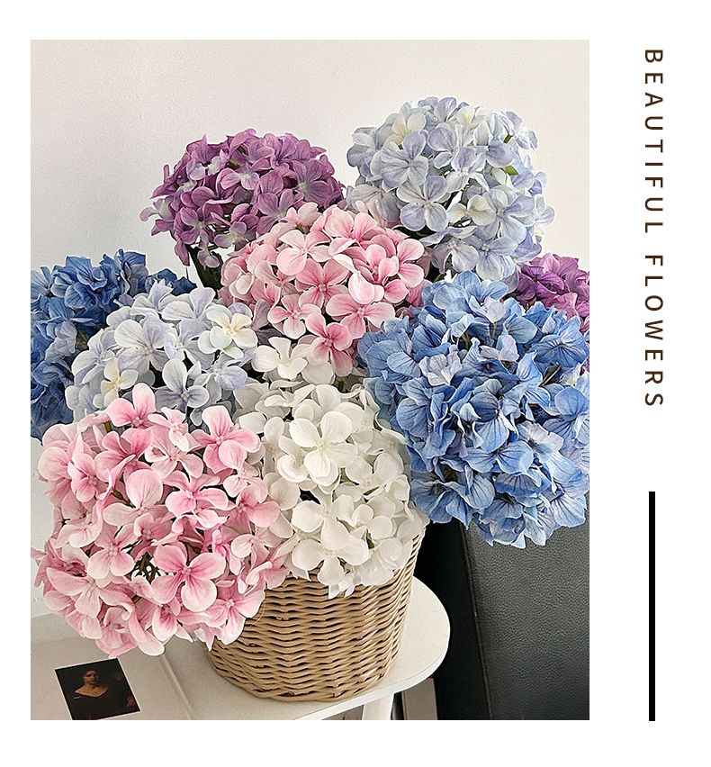 3D Printed Elsa Hydrangea Artificial Flower Bouquet - Elegant Home Decor For Living Room, Coffee Table, Dining Table, And Bedroom_voghion.com