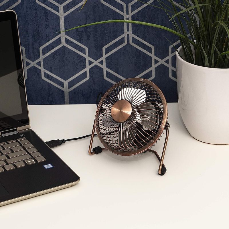 Büro-Computer-Fans 4' Mini Portable USB Powered Cooling Schreibtisch Tischventilator Kupfer_voghion.com