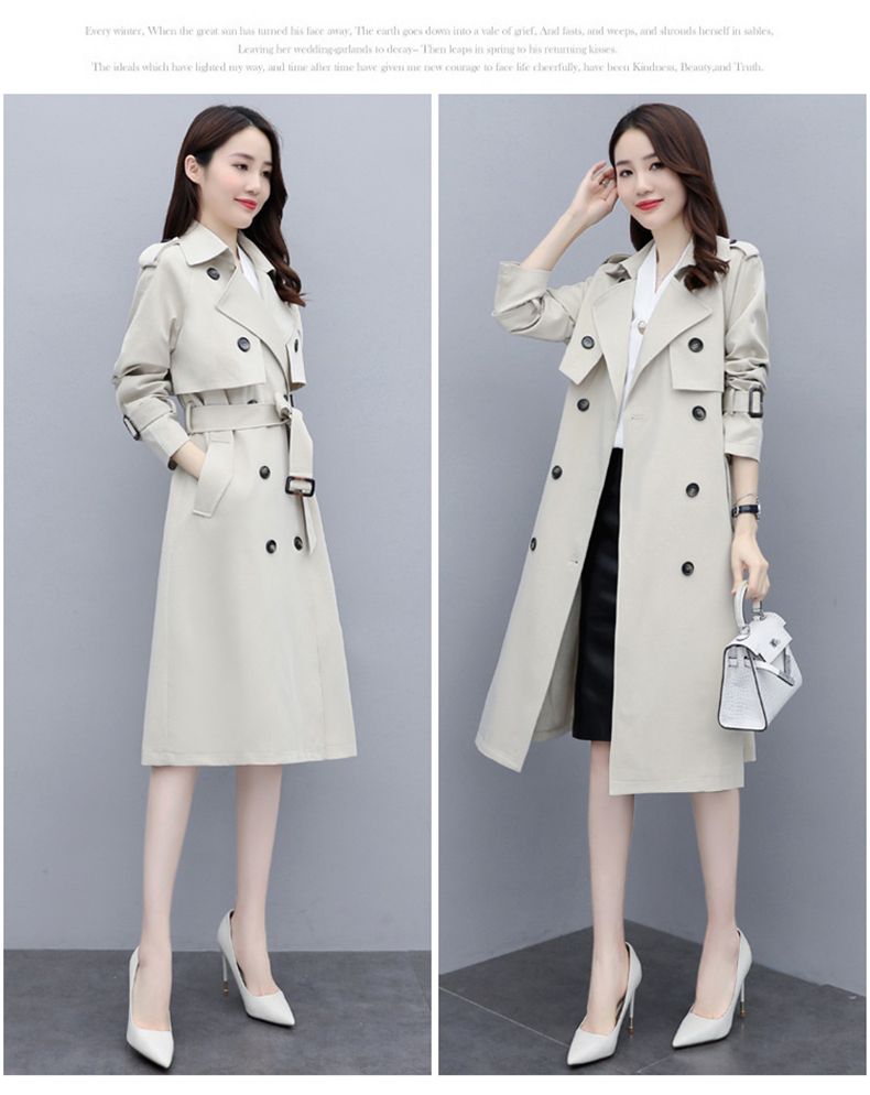 2024 Primavera Nuova Versione Elegante e alla Moda Semplice Dritto Tubolare Look Slim Lungo Giacca A Vento_voghion.com