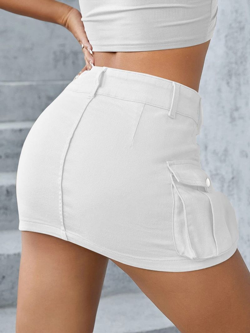 Damenbekleidung Herbst New Ins Style Street Solid Color Niedrige Taille Schlanke Hüfte Bedeckender Rock für Frauen_voghion.com
