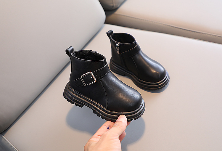 Barnskor Modestövlar för pojkar, flickor med mjuk sula, enkelstövelspänne_voghion.com