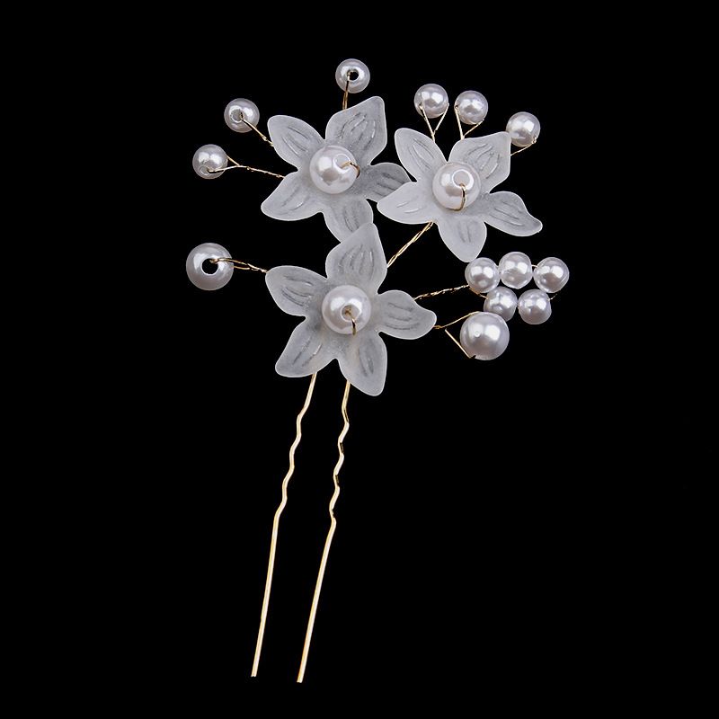Copricapo in stile coreano, accessori per capelli con fiori smerigliati, gioielli fatti a mano per le nozze della sposa, forcina per capelli a forma di perla, arrotolata_voghion.com