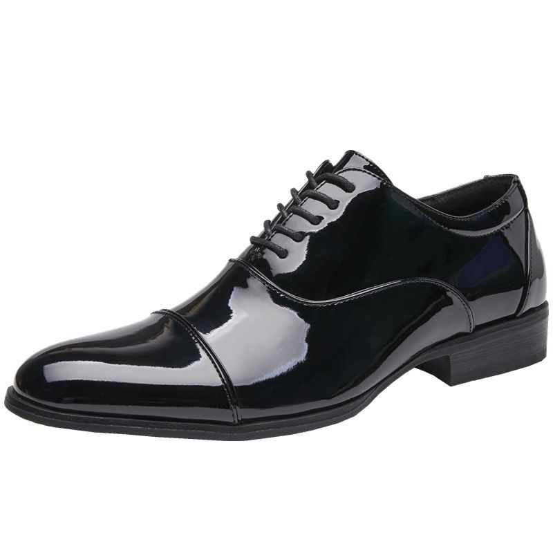 Scarpe Oxford eleganti da uomo in pelle con tripla articolazione, stile business, da sposa, per giovani, primavera/estate 2025, laccate e lucide_voghion.com