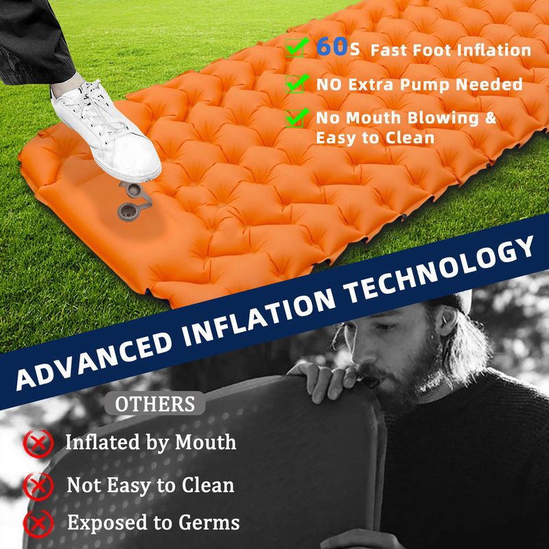 Tente pliante portable épaissie, nouveau modèle, pédale pratique, tapis gonflable pour sieste, camping, extérieur, spécial_voghion.com
