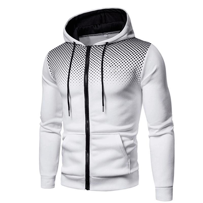 Cardigan con cerniera maculato da uomo, felpa con cappuccio, capospalla da uomo, felpa con cappuccio_voghion.com