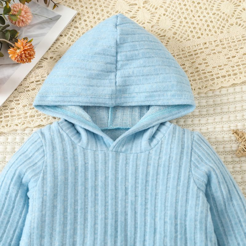 2024 Abbigliamento per bambini, stile carino, tinta unita, felpa con cappuccio, pantaloni a zampa d'elefante_voghion.com