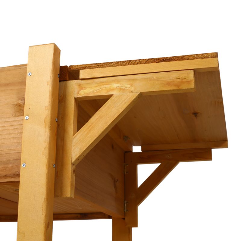 8 Pockets Horticulture Raised Garden Bed Elevated Wood Planter Box Stand With Foldable Side Table And Storage Shelf For Herb/Vegetables/Flowers_voghion.com