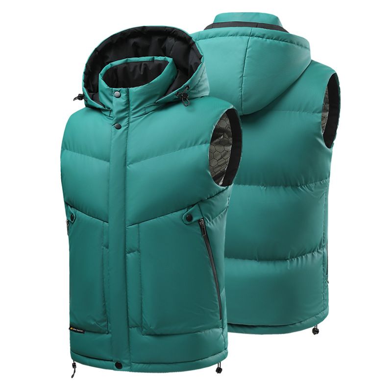 Men's Graphene-Infused Winter Vest With PU Leather Trim, Lightweight Thermal Insulation, Breathable & Stylish Layering Piece_voghion.com
