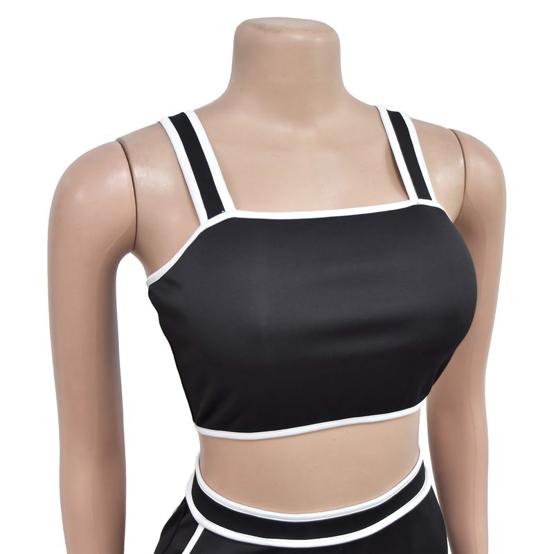 Abbigliamento da donna Pantaloncini con bretelle tinta unita Set da due pezzi da donna_voghion.com