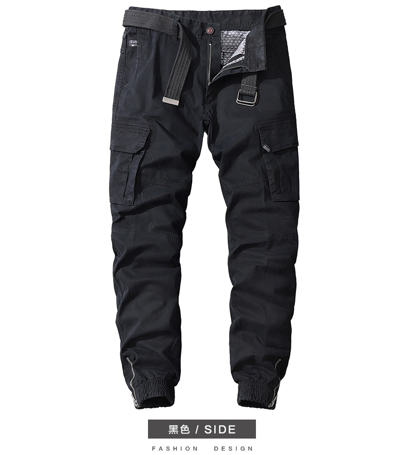 Neue Freizeithose aus Baumwolle mit mehreren Taschen für Herren. Trendige Wasch-Cargohose für Herren_voghion.com