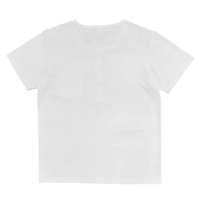 2024 Sommer Herren Button-Up T-Shirt Color Block Thin Henry Kurzarm Top für Männer_voghion.com