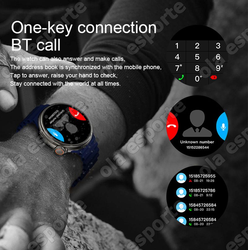 Spirit Island Z78 Ultra Akıllı Saat BT Çağrı Pusulası NFC Erkek Spor Fitness Kadın Akıllı Saat Ultra Serisi 8 2023 Android IOS İçin_voghion.com