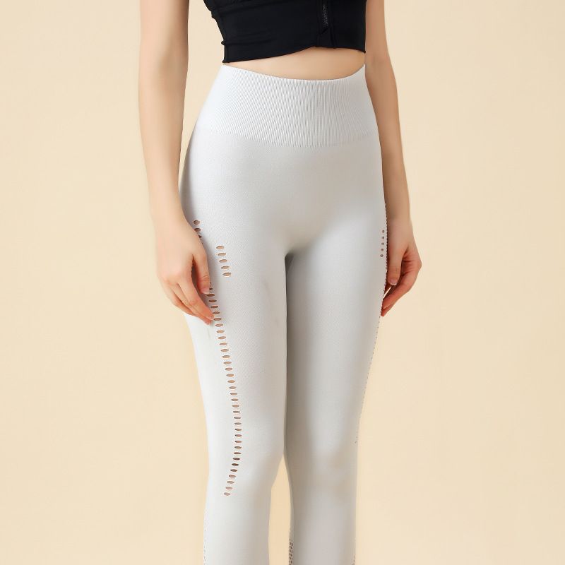 New High-Waisted Mesh Yoga Hip-Lifting Tummy-Control Sports Leggings Running Outdoor Nine-Point Pants For Women_voghion.com