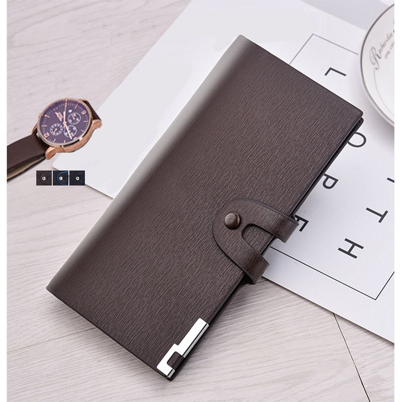 Lange Mode Mittellange Anzug Weiche Leder Brieftasche Herren Trendy Kartenhalter Bequem_voghion.com