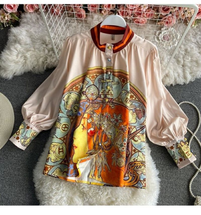 Jupe à fleurs pour femmes, chemise imprimée, ensemble deux pièces_voghion.com