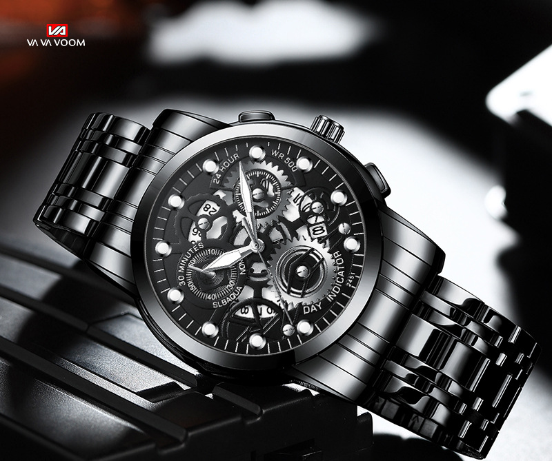 Montres à bracelet en acier pour hommes, montres étanches pour hommes_voghion.com