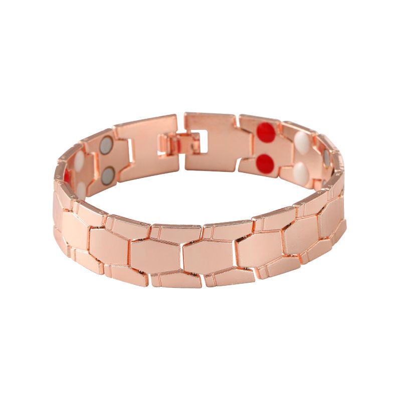 Sechseckiges Magnetarmband für Männer und Frauen – Verstellbare Unisex-Manschette mit geometrischem Design – Stilvoller Paarschmuck in Silber, Gold, Roségold und Schwarz_voghion.com