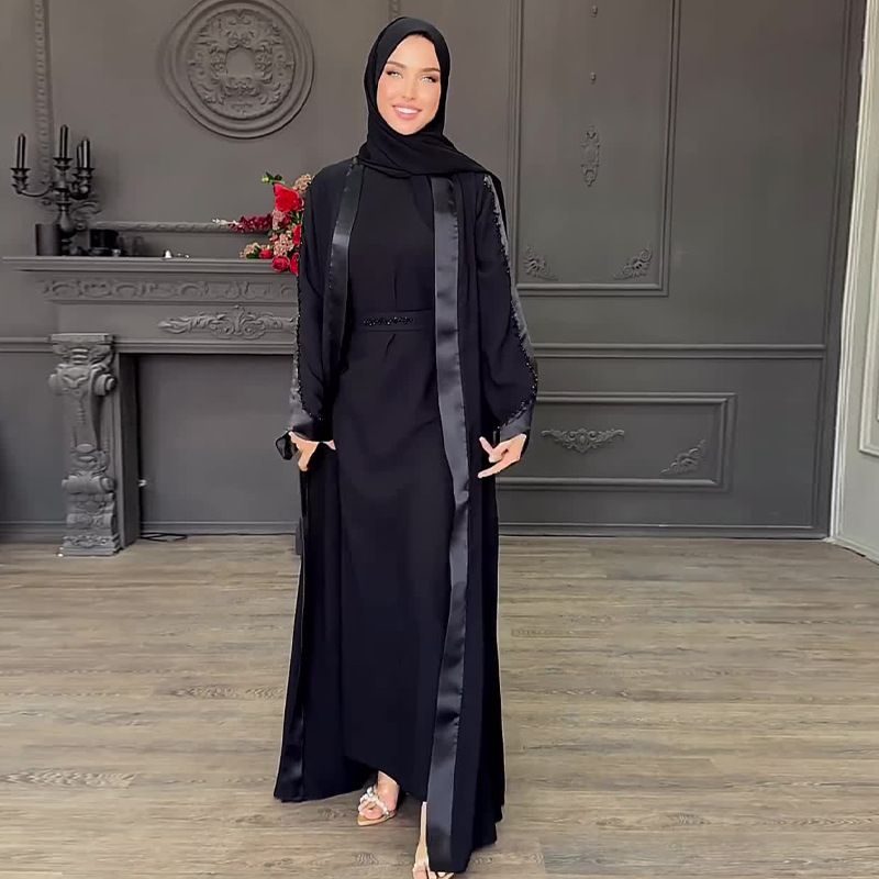 Traje de vestir largo ajustado de color sólido de estilo maduro ligero para mujer_voghion.com