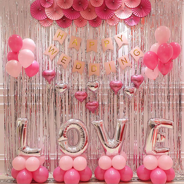 Telón de fondo para boda de 3 m x 1 m: cortina de lluvia dorada, plateada, azul, rosa, verde y roja para aniversarios, cumpleaños y fiestas._voghion.com