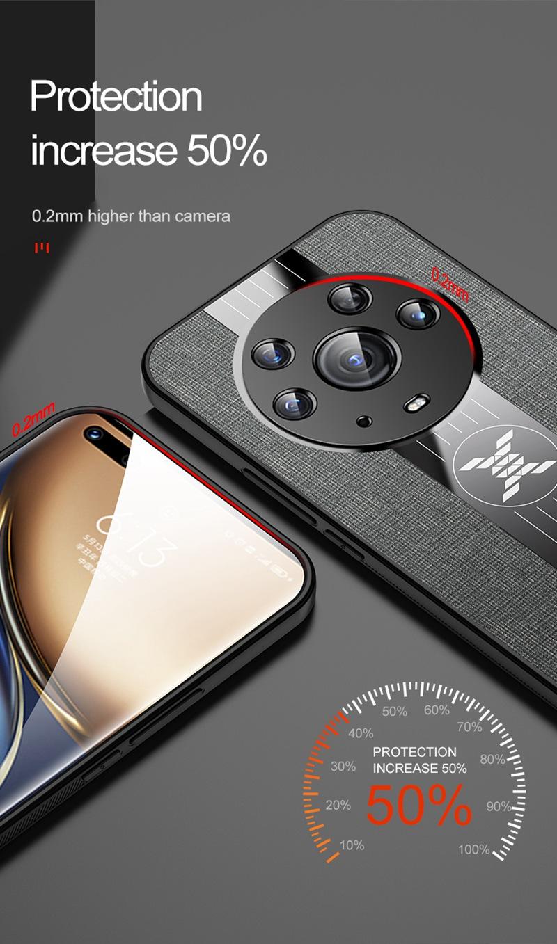 Coque de téléphone de luxe en tissu mat, étui arrière avec anneau de support pour Honor X10 X30 Max X30i X7 X9 5G Magic 4 Lite_voghion.com