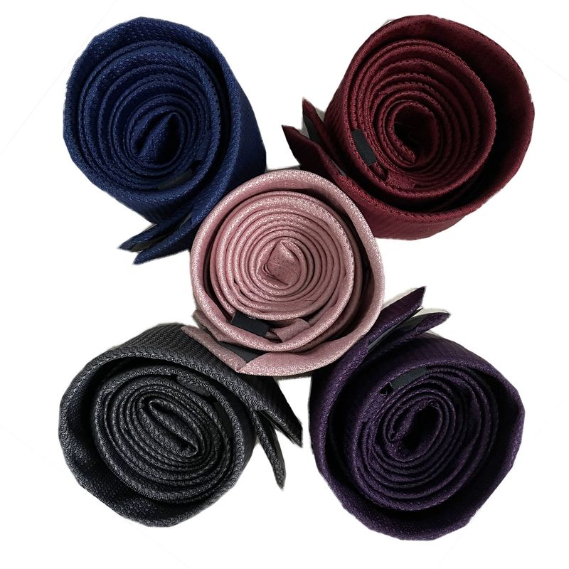 Cravatta in poliestere di alta qualità, cravatta da lavoro alla moda da 7 cm, cravatta classica tinta unita_voghion.com