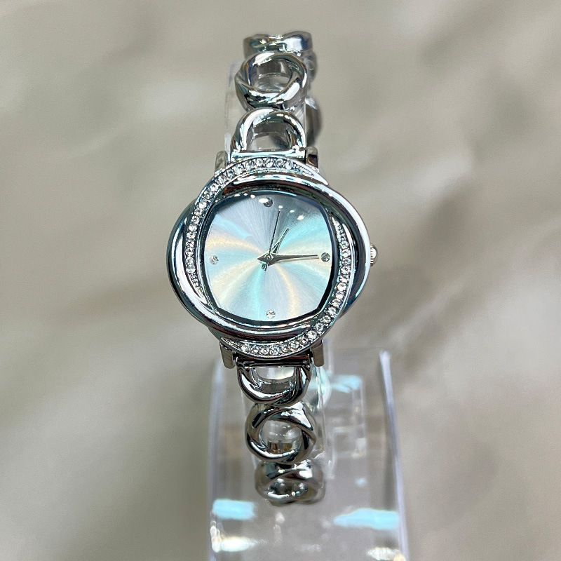 Quartz For Women With Circle Diamond Dial Bracelet, Light Luxury Versatile Texture Live Streaming Watch_voghion.com