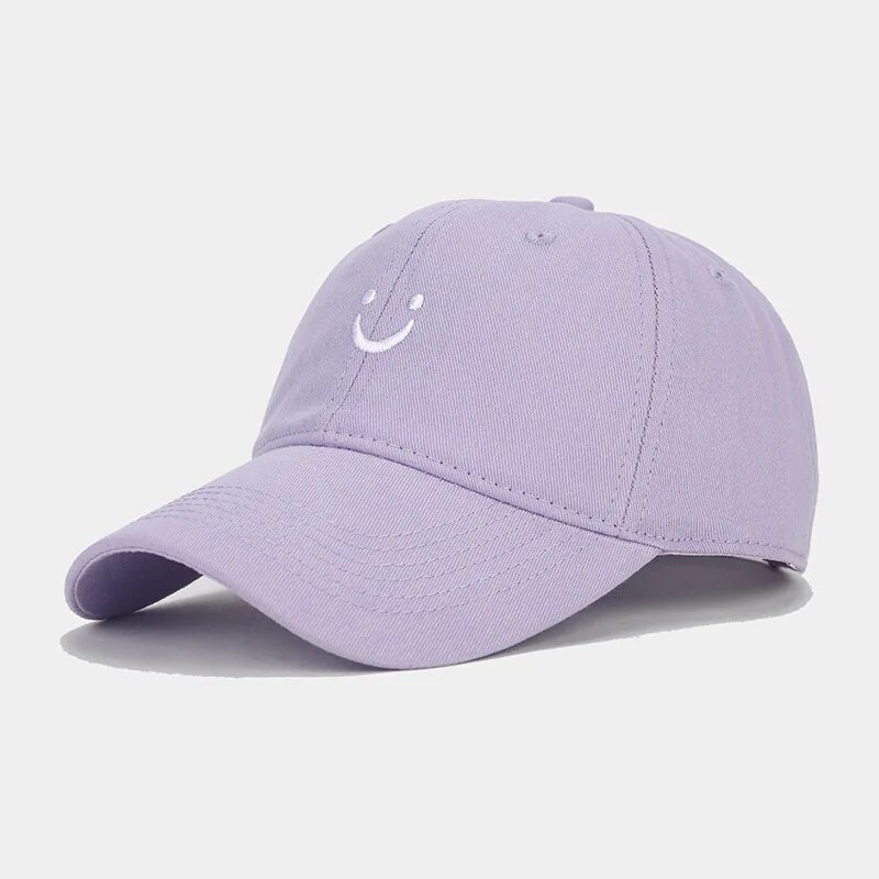 Smiley Face Trucker Washed Dad for Men Women Cute Baseball Caps Unstructured Smile Embroidered Hat_voghion.com