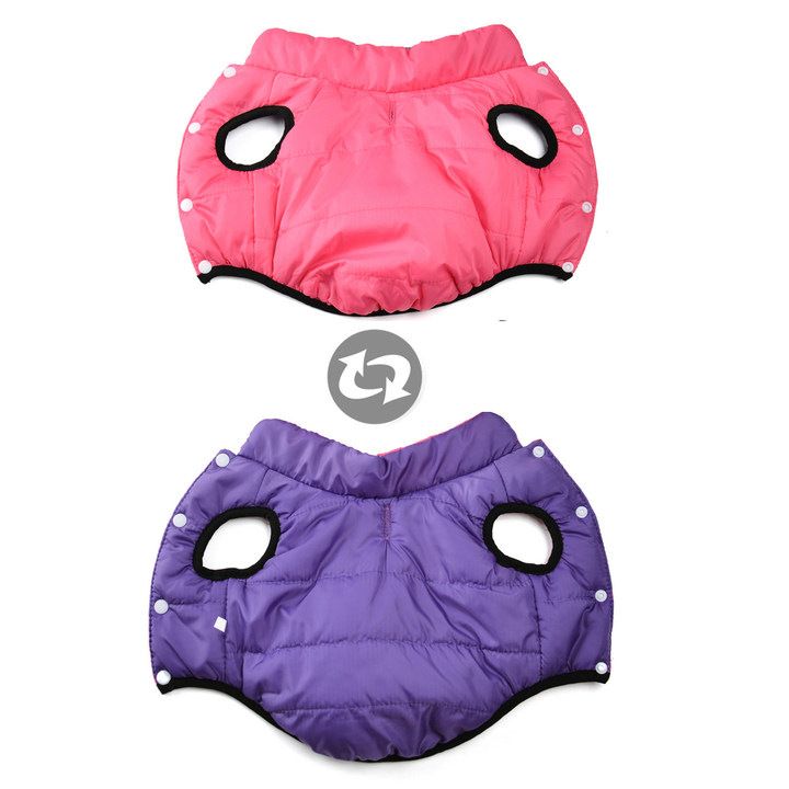Autumn Winter New Pet Stand Collar Cotton Jacket Reversible Fleece Lined Thickened Warm Vest Dog Clothes_voghion.com