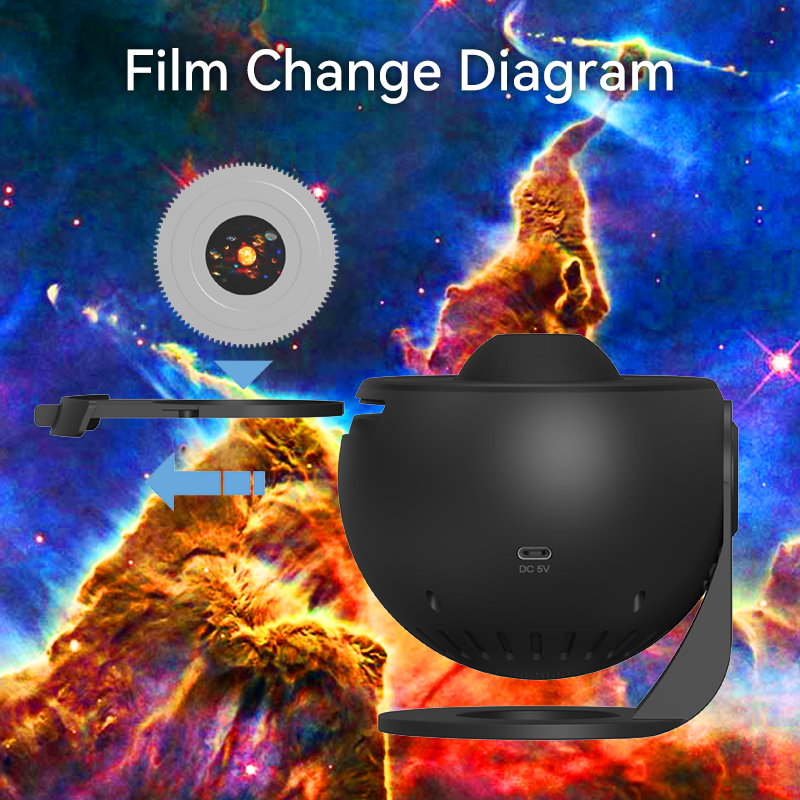 Planetariumsprojektor, Galaxieprojektor, Sternenprojektor, 13 Filmblätter, erfüllen die Fantasie des Sternenhimmels, extrem romantisch für das Schlafzimmer_voghion.com
