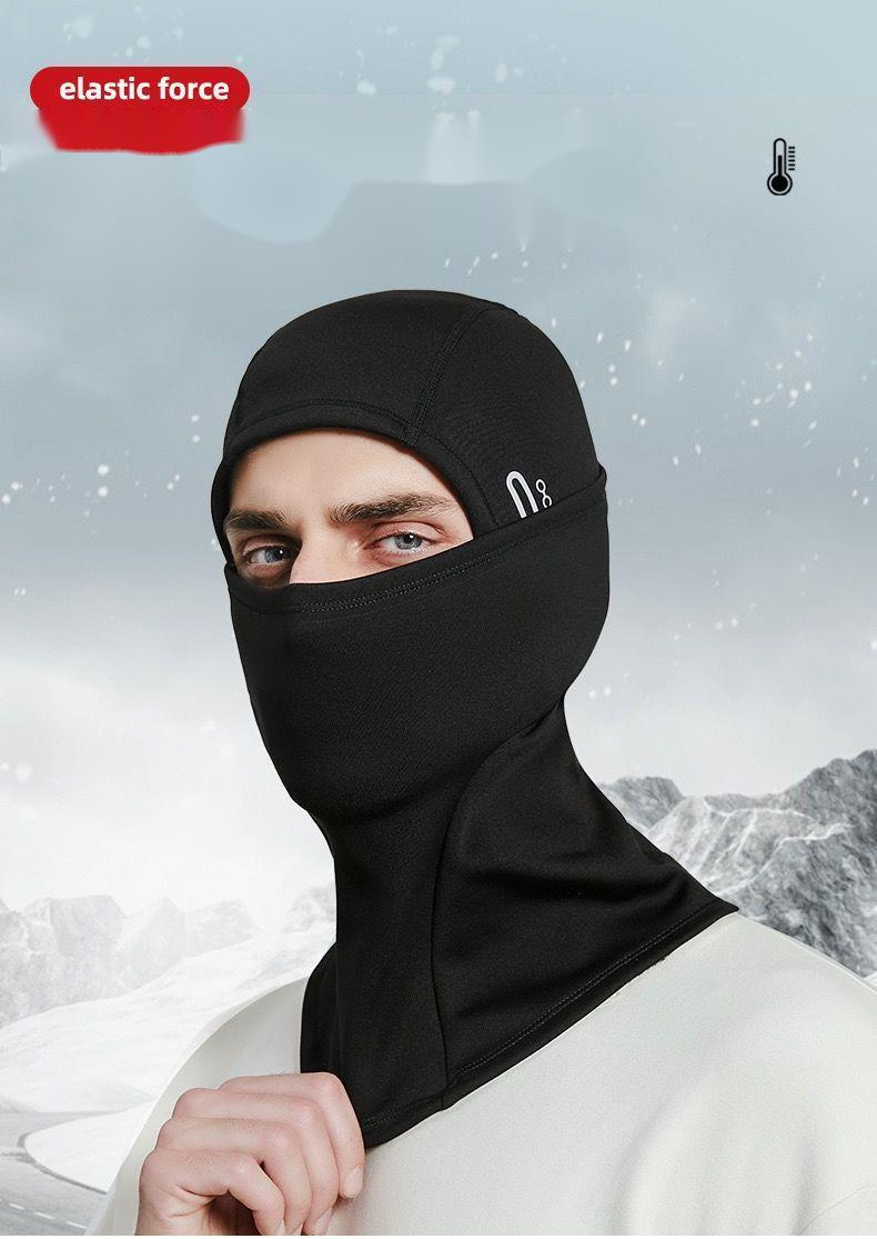 Warmer Kopf- und Halsschutz für das Winterradfahren, staubdichtes, winddichtes und kältefestes Gesicht mit Plüsch-Skimaske für Jungen und Mädchen_voghion.com