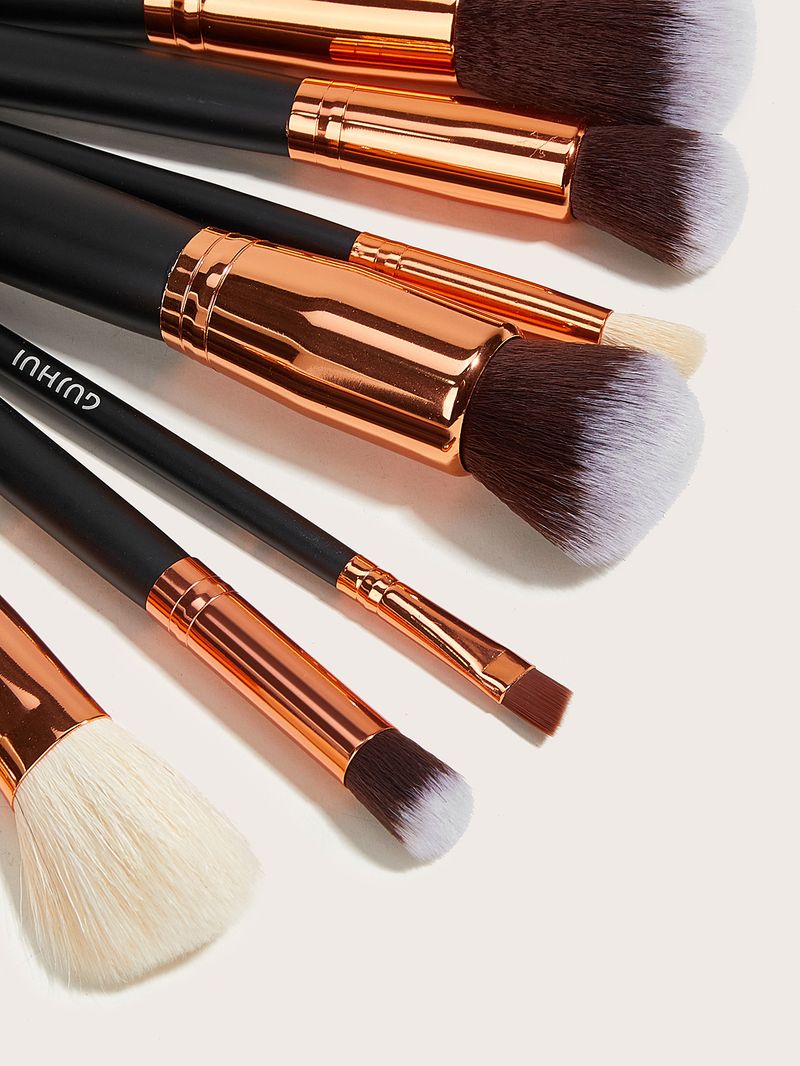 8 pennelli per trucco set marrone oro pennello per ombretto pennello per cipria sciolto con strumenti di bellezza con logo_voghion.com