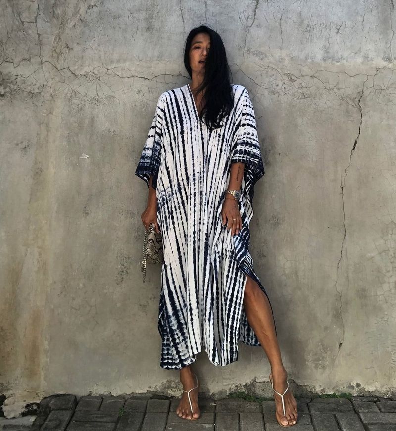 Robe de plage en rayonne pour femmes, tenue de vacances à fleurs teintes _voghion.com