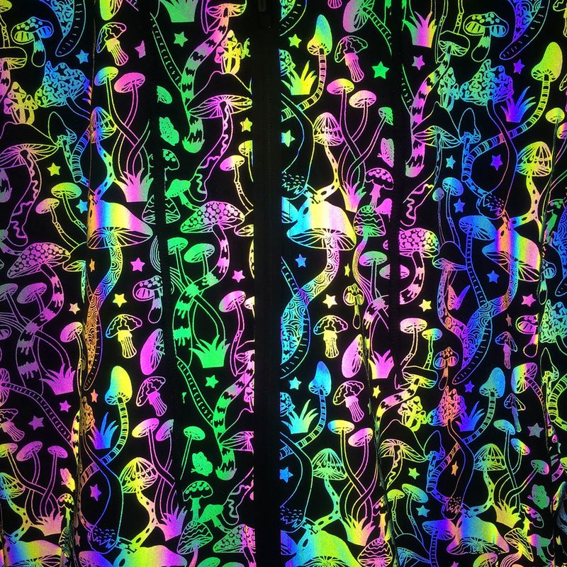 Men's Clothing Colorful leaf laser jacket men's ins trendy tops loose zipper hooded pullover reflective jacket_voghion.com