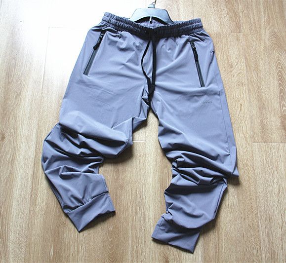 Summer New Ice Silk Stretch Draping Air Conditioning Men's Thin Quick-drying Sports Pants Solid Color Casual Trousers_voghion.com