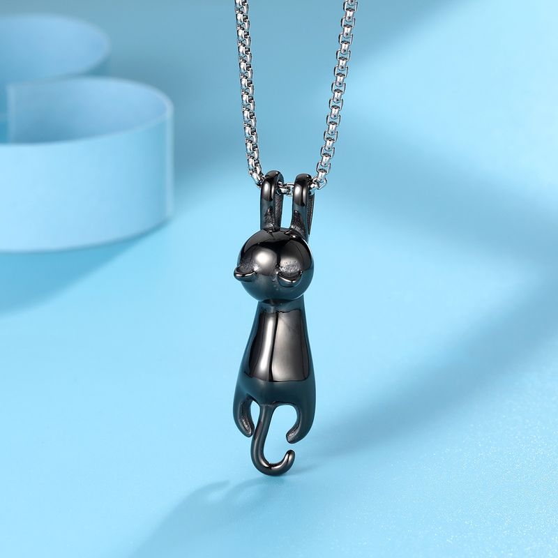 Collana lunga creativa da donna con ciondolo a forma di papà, versatile, con personalità, per coppie, non sbiadisce, con simpatico gatto._voghion.com