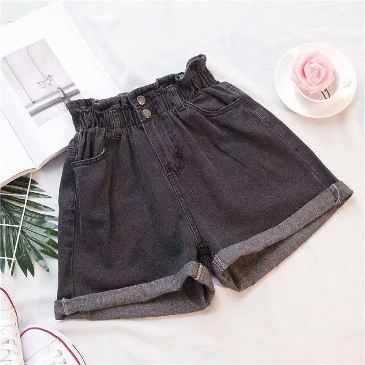 Damkläder Lår Tjocka jeansshorts För Kvinnor Stor Storlek Fett Mm Elastisk midja Smal Lös Bred Ben A Line Hot Pants Trendiga Kvinnor_voghion.com