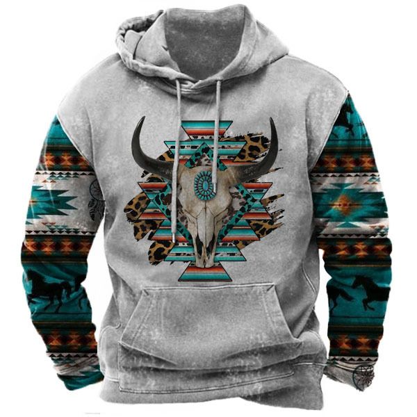 Felpa con cappuccio da uomo stampata in 3D, modello vintage in denim da strada, tendenza autunno 2025_voghion.com