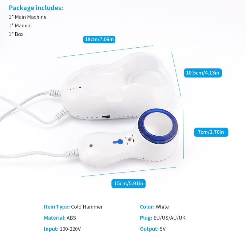 LED-gezichtsverzorgingsapparaat Koude hamer Ultrasone cryotherapie Facelift-massageapparaat Huidverjonging Rimpelverwijdering verstevigen_voghion.com