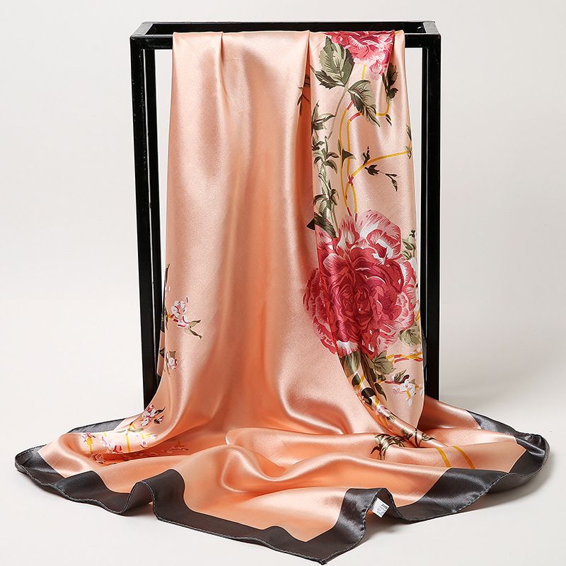 Sonderangebot: Hangzhou Satin 90 cm großer quadratischer Seidenschal für Damen, vielseitig einsetzbar, dünner Schal für Frühling und Herbst, ideal zum Sonnenbaden_voghion.com