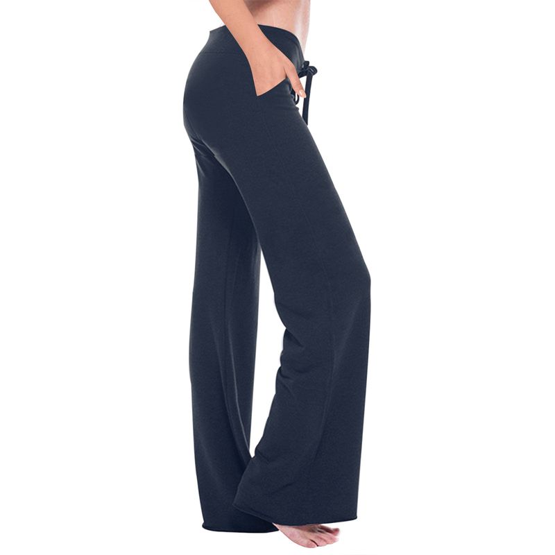 Pantalon de yoga décontracté et polyvalent pour femme, taille élastique, avec insert oblique, collection automne/hiver 2023_voghion.com