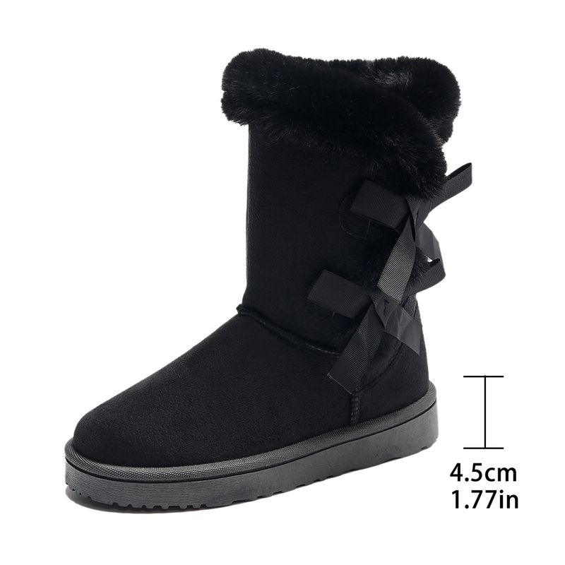 Women's Snow Boots Mid-Calf Warm Fur Lined Boots Ladies Slip on Fashion Bootie_voghion.com