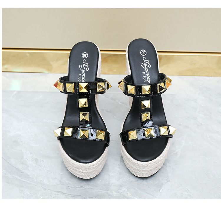 Γυναικεία σανδάλια με τρουκς από γιούτα - Πλατφόρμες με χοντρή σόλα, μέγεθος Plus 36-43_voghion.com