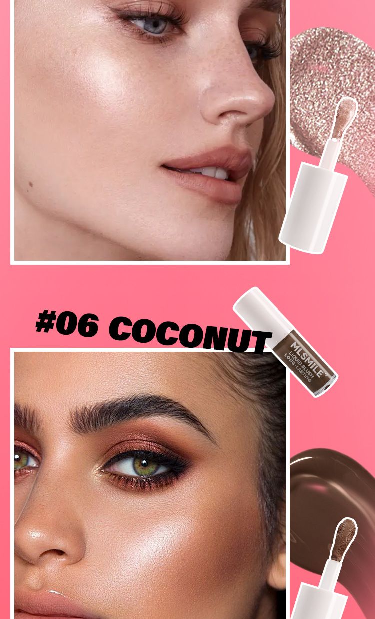 MLSMILE Liquid Lip And Cheek Dual-use Fine Shimmer Highlight Contour Hydrating Colorful Rouge Blush_voghion.com