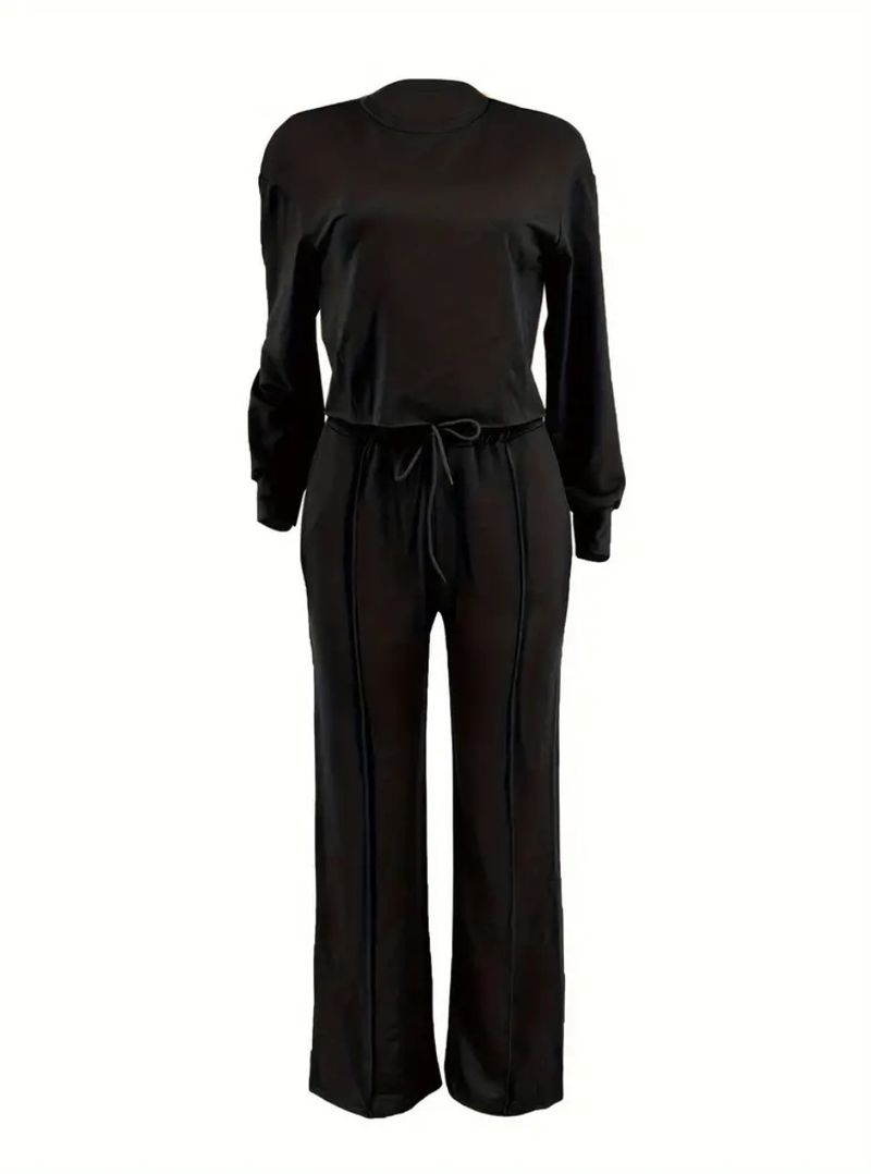 Abbigliamento femminile in autunno e inverno, nuove felpe a maniche lunghe con scollo rotondo, pantaloni con elastico in vita, completi casual e alla moda in due pezzi_voghion.com