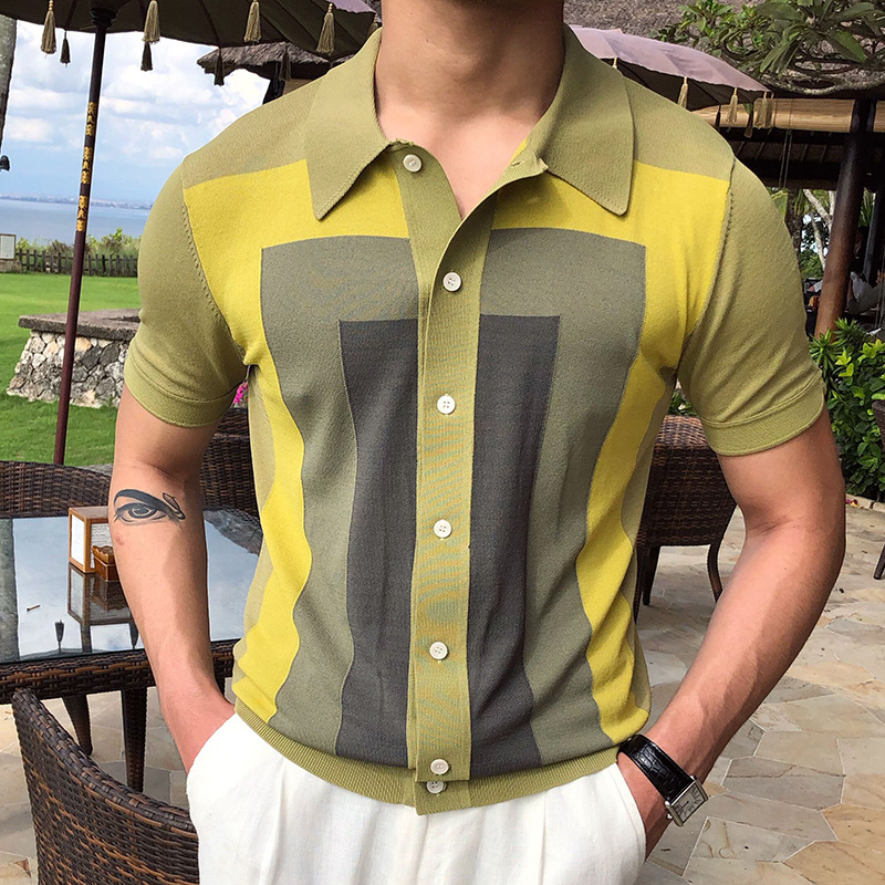 2022 Hierscht/Wanter 3D-Drock nei europäesch Gréisst Revers locker a komfortabel Kuerzärm Poloshirt_voghion.com