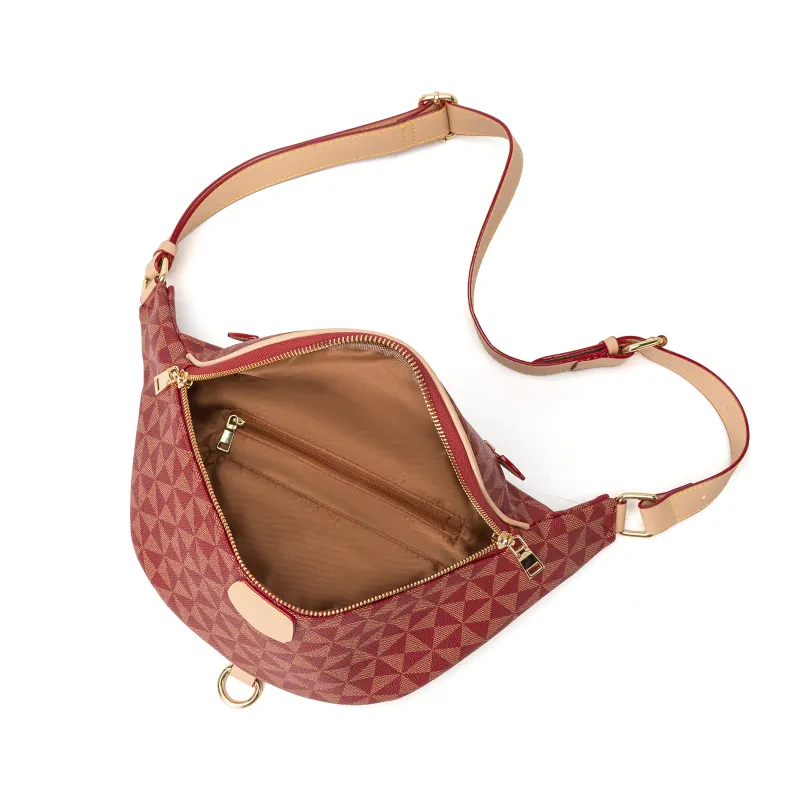 Designer-Tasche, versandkostenfrei: Glitzernde, karierte Bauchtasche mit verstellbarem Riemen und Reißverschluss_voghion.com