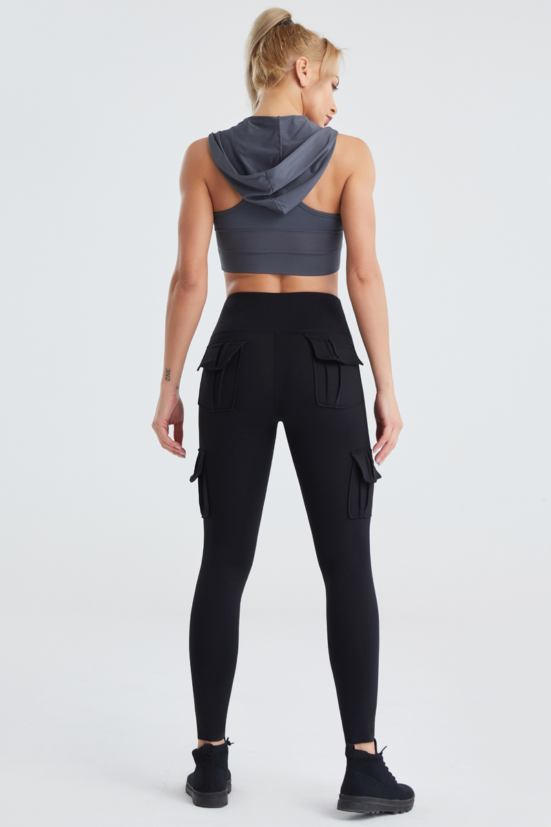 Cross-border hooded yoga wear for women summer mesh breathable quick-drying vest running nude sports bra with chest pads_voghion.com