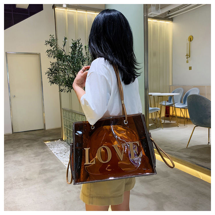 Stylish Transparent Tote for Women, Versatile PVC Shoulder Bag with Roomy Space_voghion.com