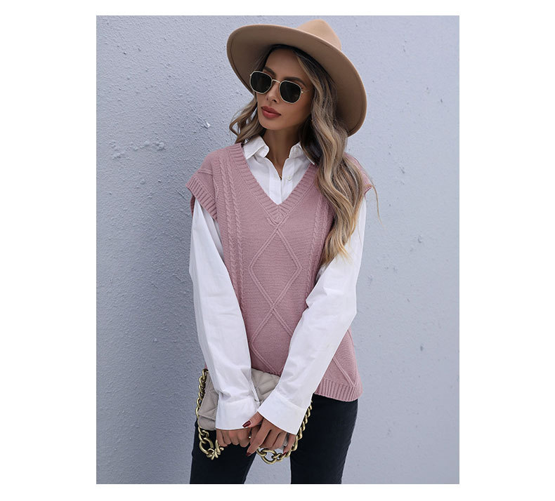 Damenbekleidung Independent Station Frühherbstmode Damen ärmellose Twist Solid Color Strickweste für Damen_voghion.com